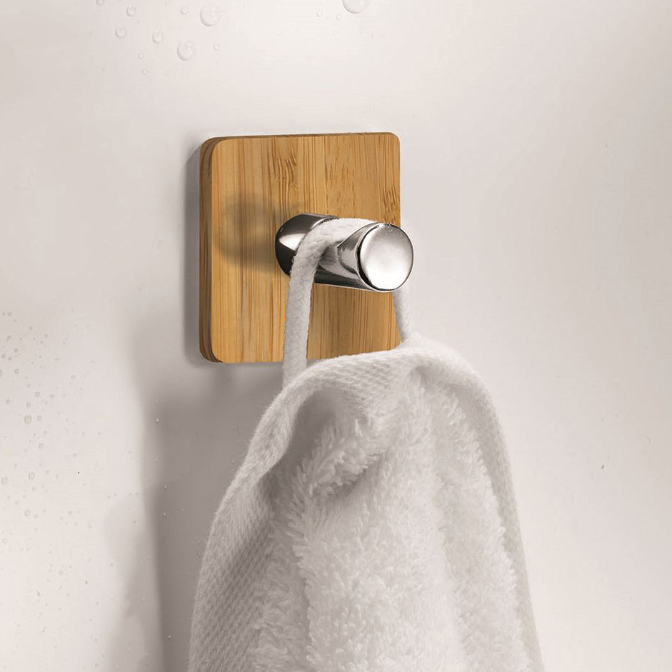 Kleine Wolke Timber haczyk na ręcznik chrom/bambus 5879202887 - Wysyłka w 24h
