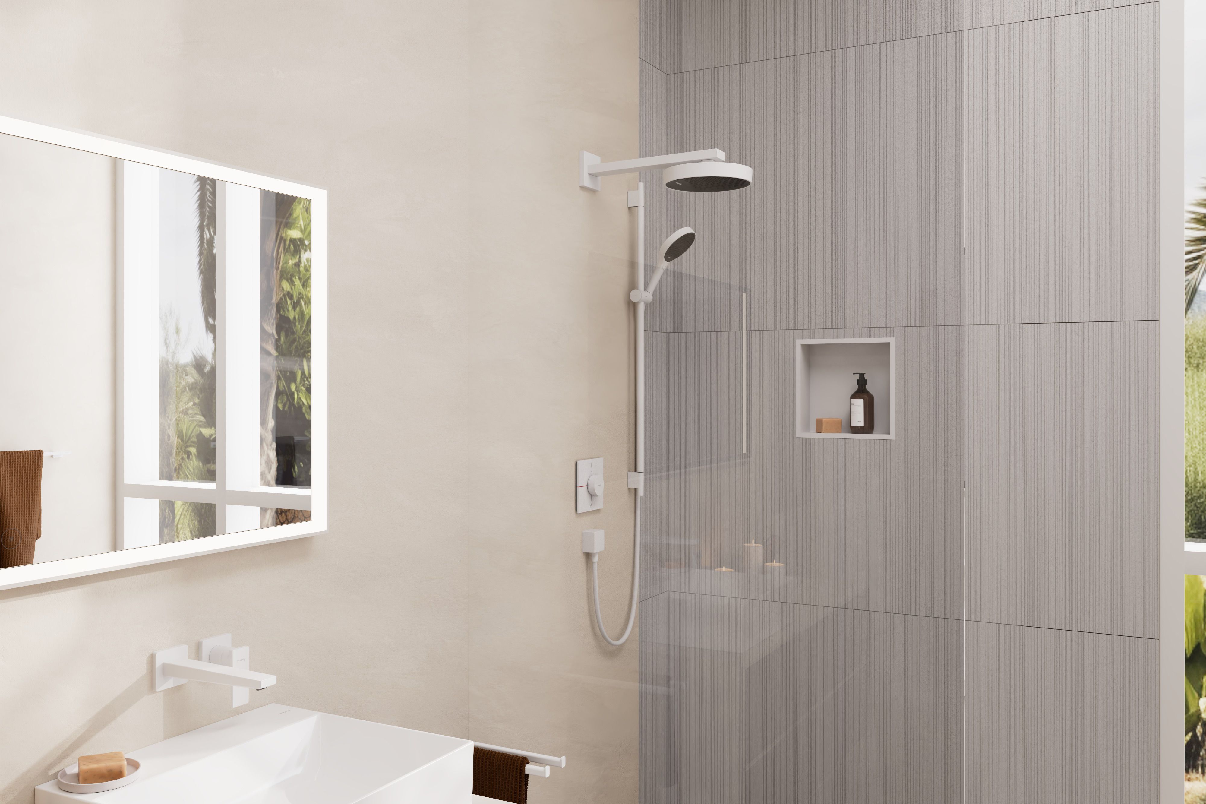Hansgrohe Rainfinity deszczownica 25 cm okrągła biały mat 26229700