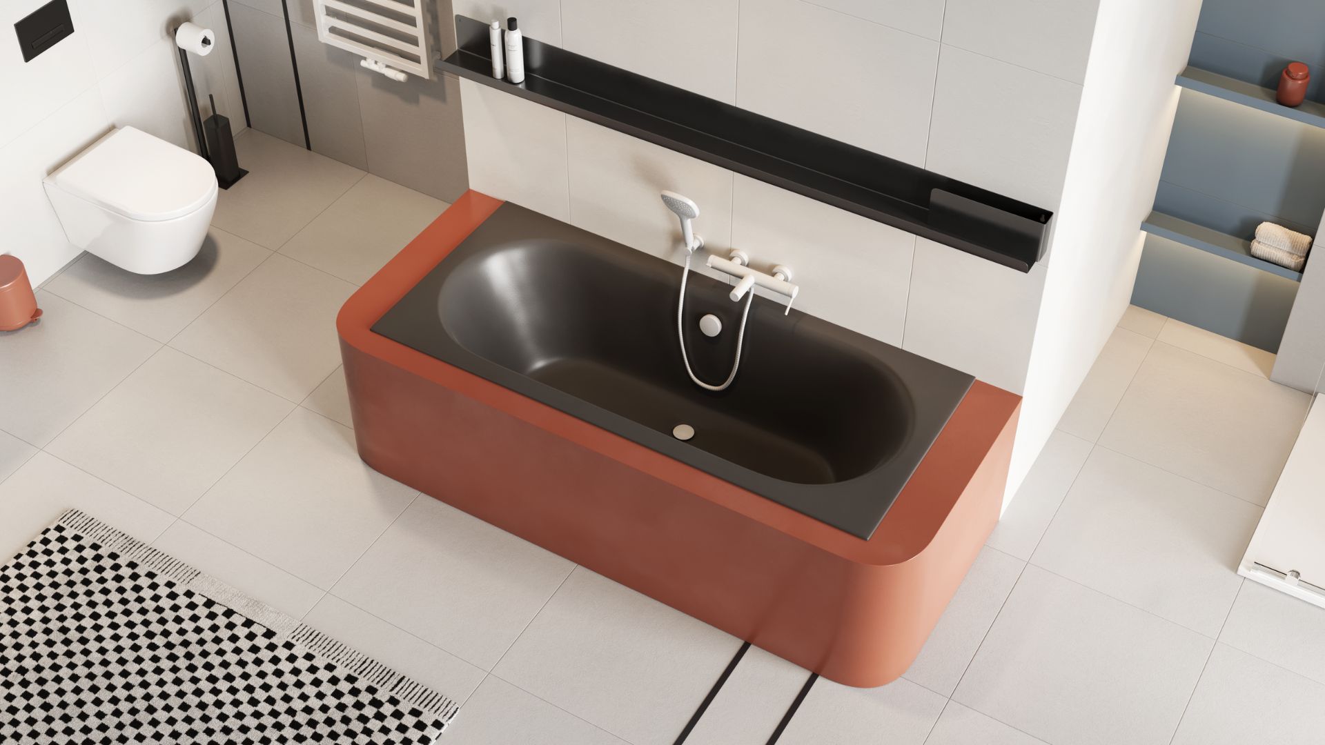 Excellent Oceana wanna prostokątna Slim 170x75 cm antracyt mat WAEX.OCE17ANMS