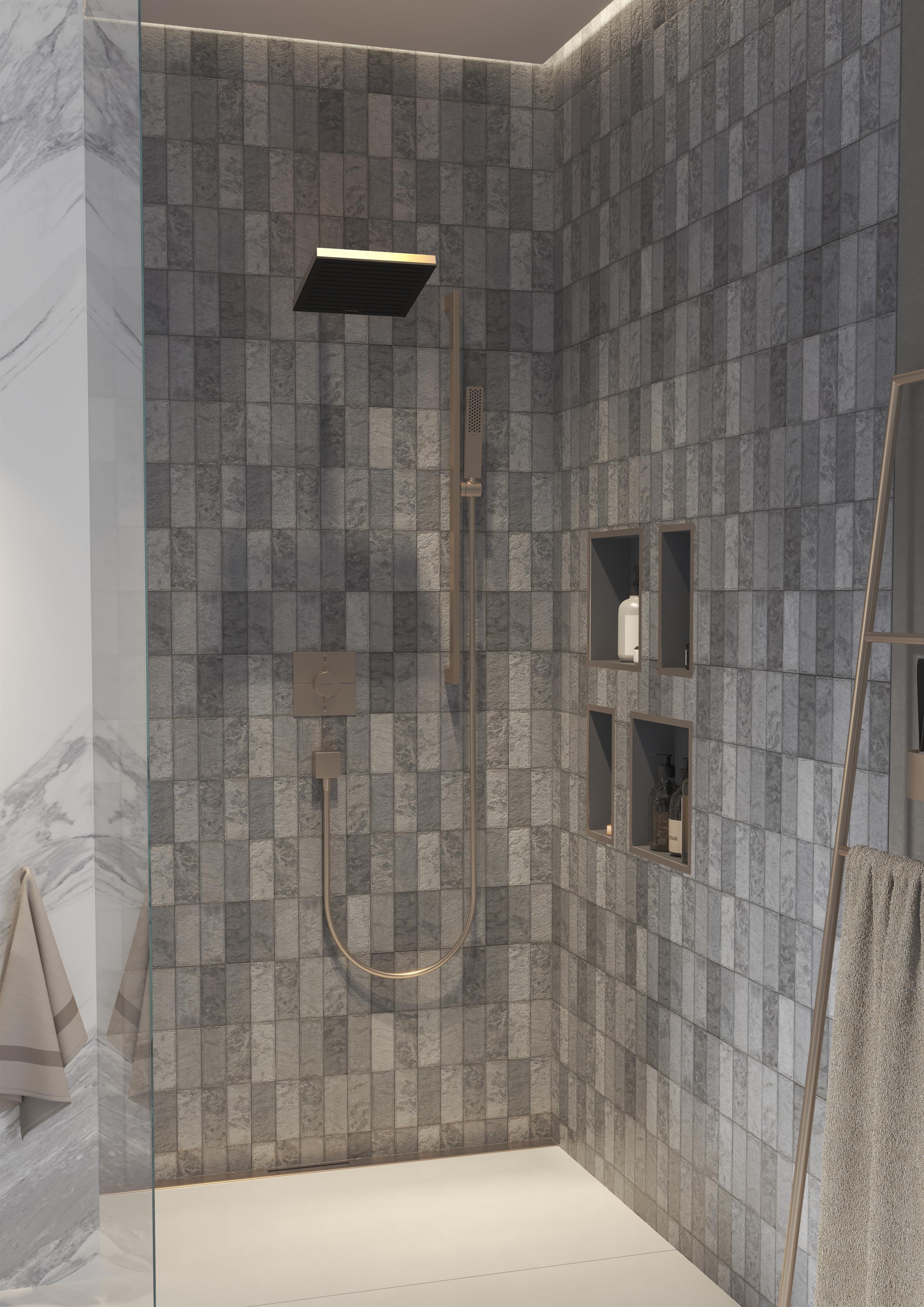 Hansgrohe Pulsify E deszczownica 26 cm kwadratowa EcoSmart+ brąz szczotkowany 24333140