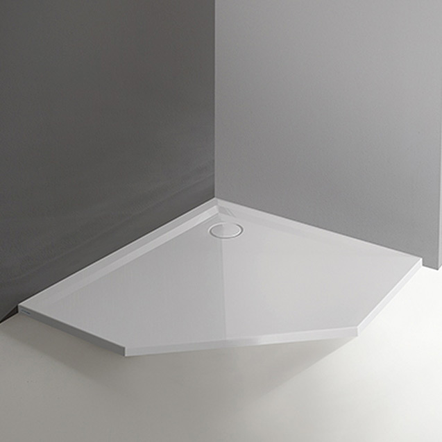 Sanplast Space Mineral brodzik 90x90 pięciokątny biały 645-290-0830-01-000