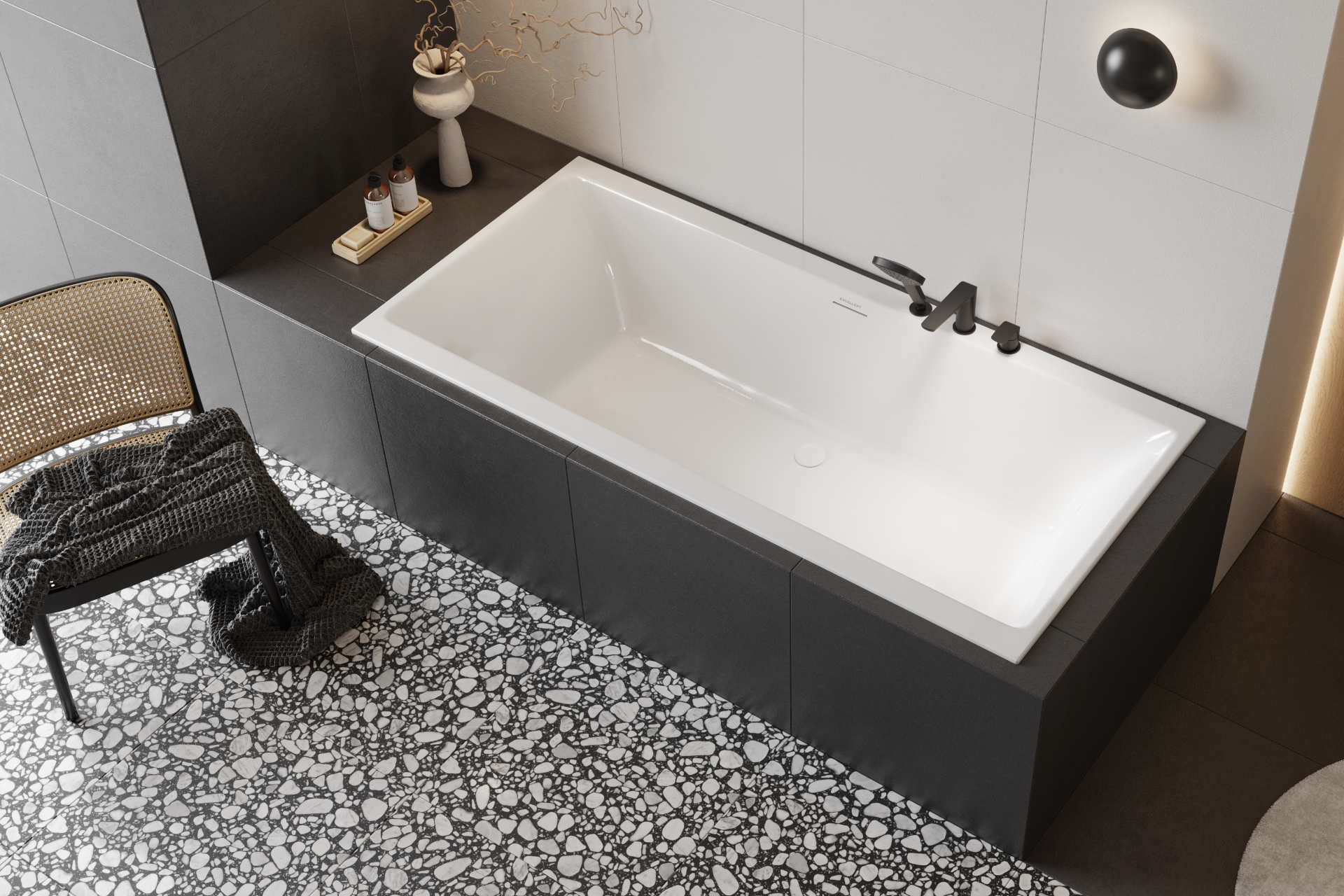 Excellent Pryzmat 2.0 wanna prostokątna Slim 180x80 cm biały połysk WAEX.PRY2.18WHS