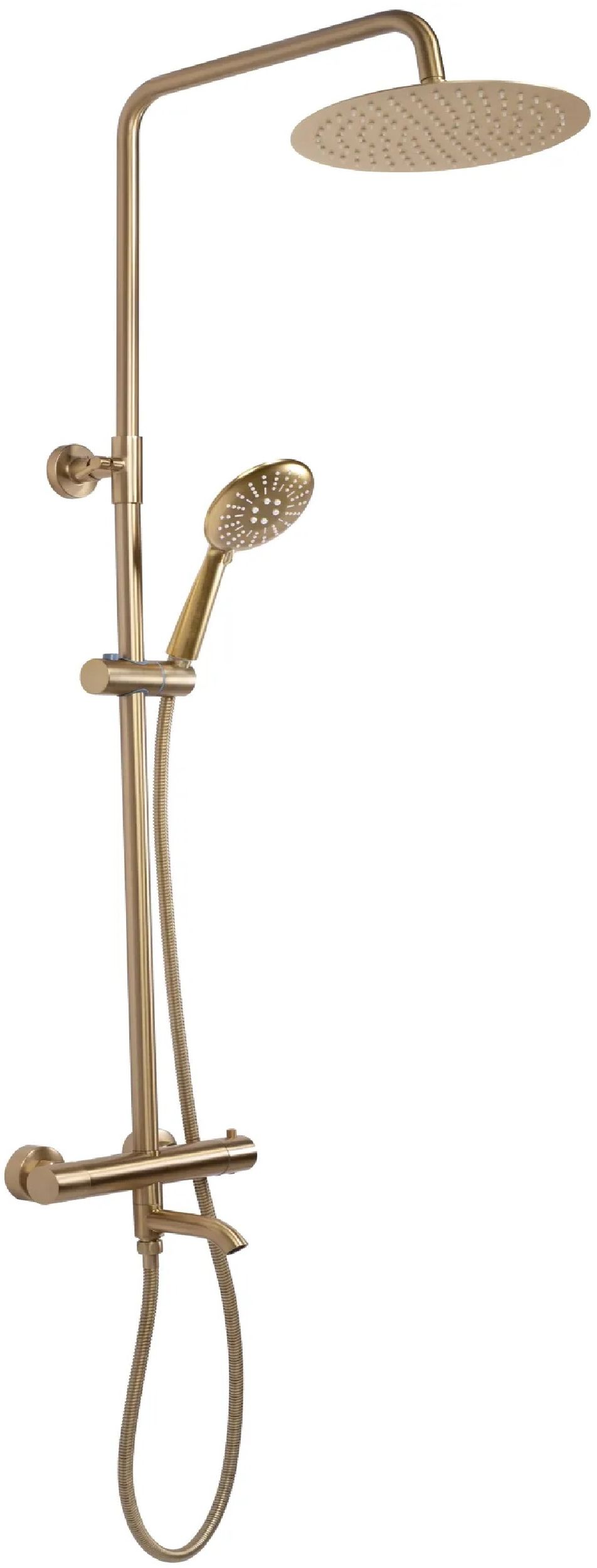 Rea Lungo zestaw wannowo-prysznicowy ścienny termostatyczny złoty REA-P6604
