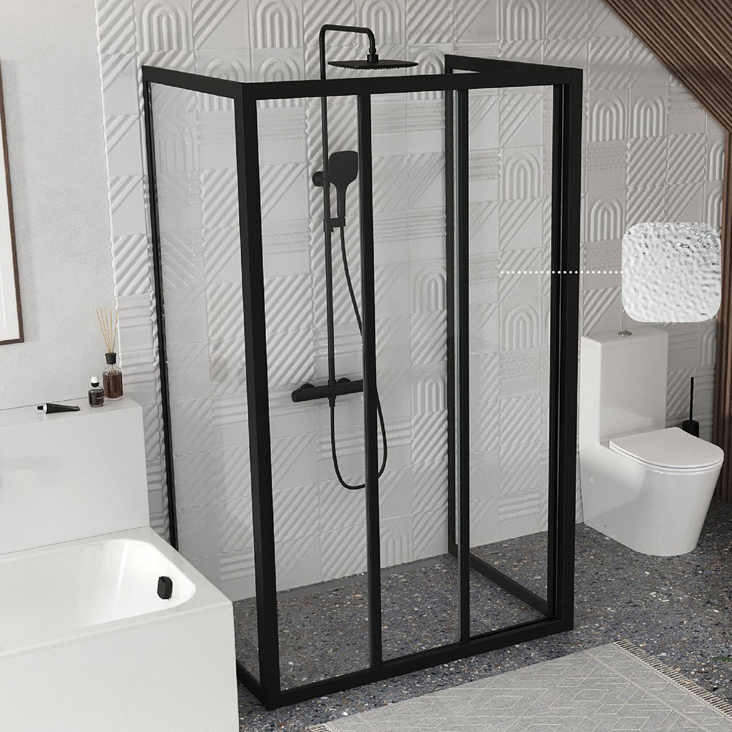 Ravak Supernova ASDP3-80 drzwi prysznicowe 80 cm czarny mat/pearl 00V403R211