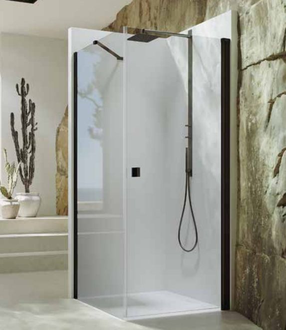 Hüppe SolvaPro TG 4-kąt drzwi prysznicowe 90 cm prawe srebrny połysk/szkło przezroczyste Anti-Plaque 7T0202092322