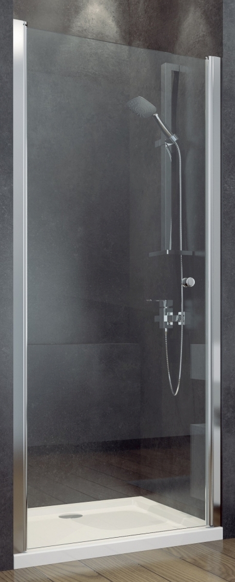 Besco Sinco drzwi prysznicowe 80 cm wnękowe chrom błyszczący/szkło przezroczyste DS-80