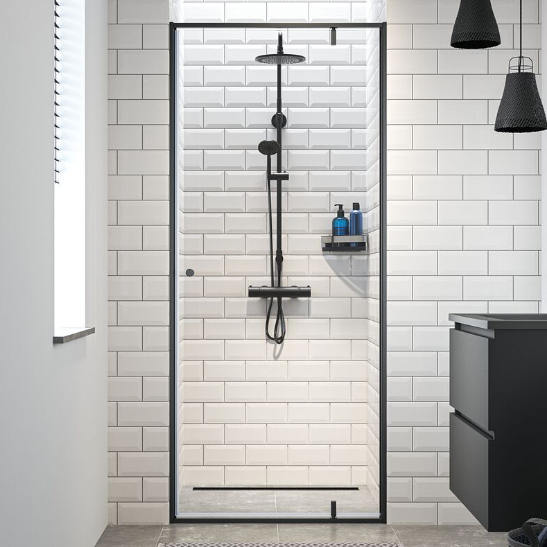 Sealskin Contour drzwi prysznicowe 90 cm czarny mat/szkło przezroczyste CD200906195100