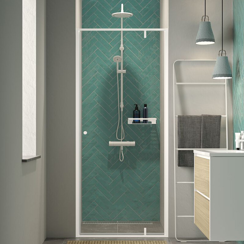 Sealskin Contour drzwi prysznicowe 90 cm biały mat/szkło przezroczyste CD200906025100