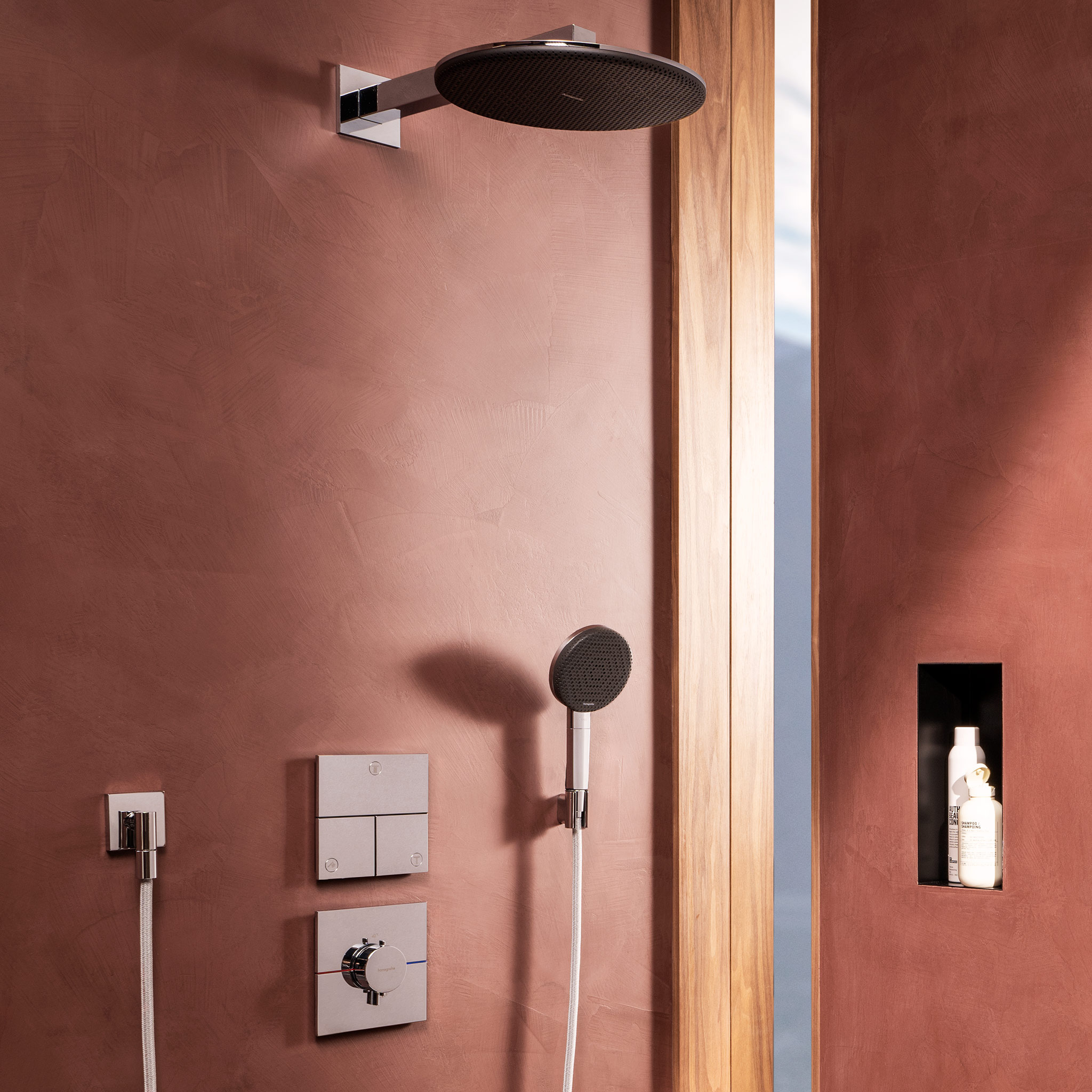 Hansgrohe Raindance Alive S EcoSmart deszczownica z ramieniem 30x30 cm okrągła chrom 24541000