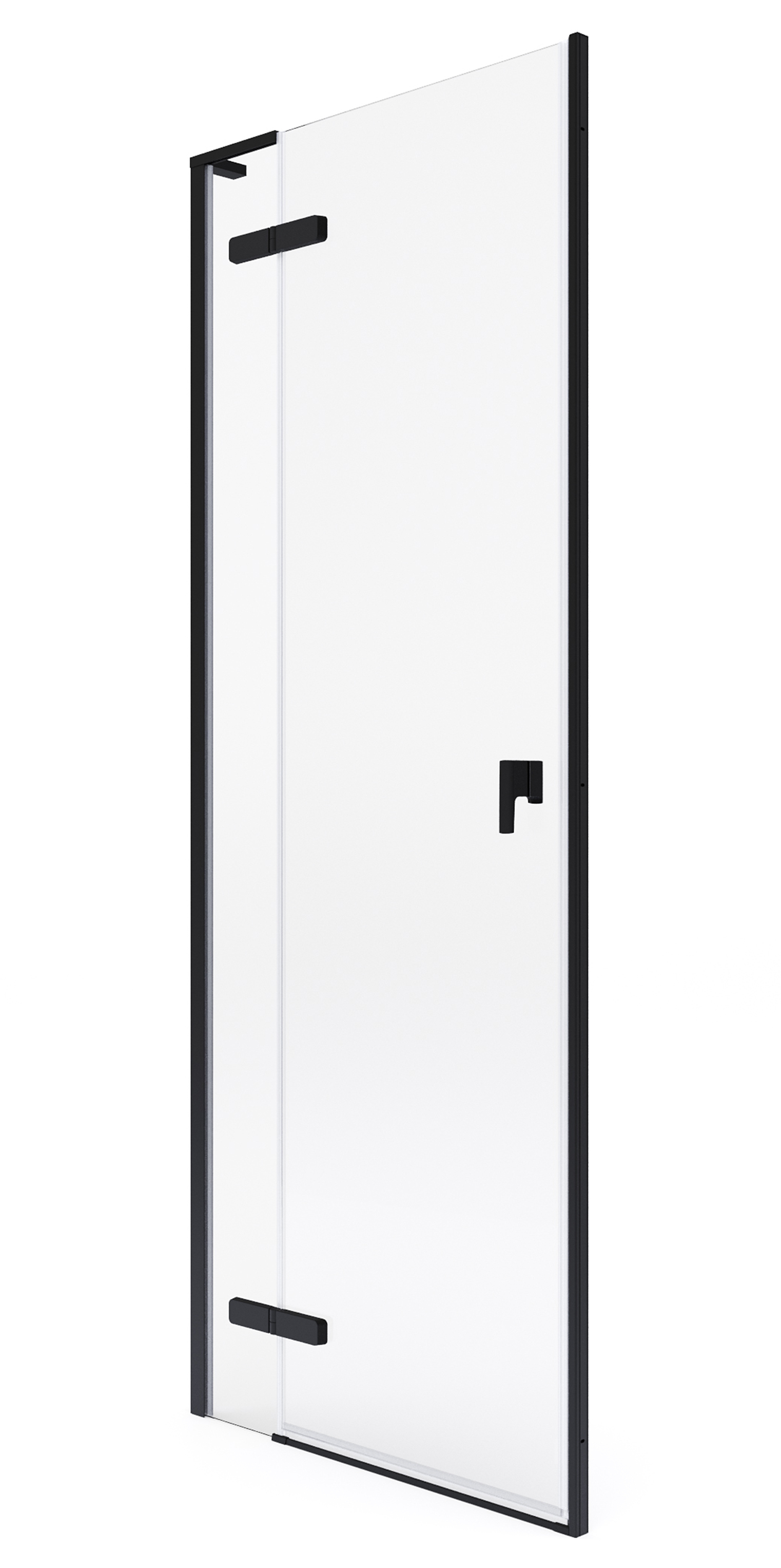 Roca Metropolis-N drzwi prysznicowe 160 cm uchylne czarny mat/szkło przezroczyste AMP0816016M