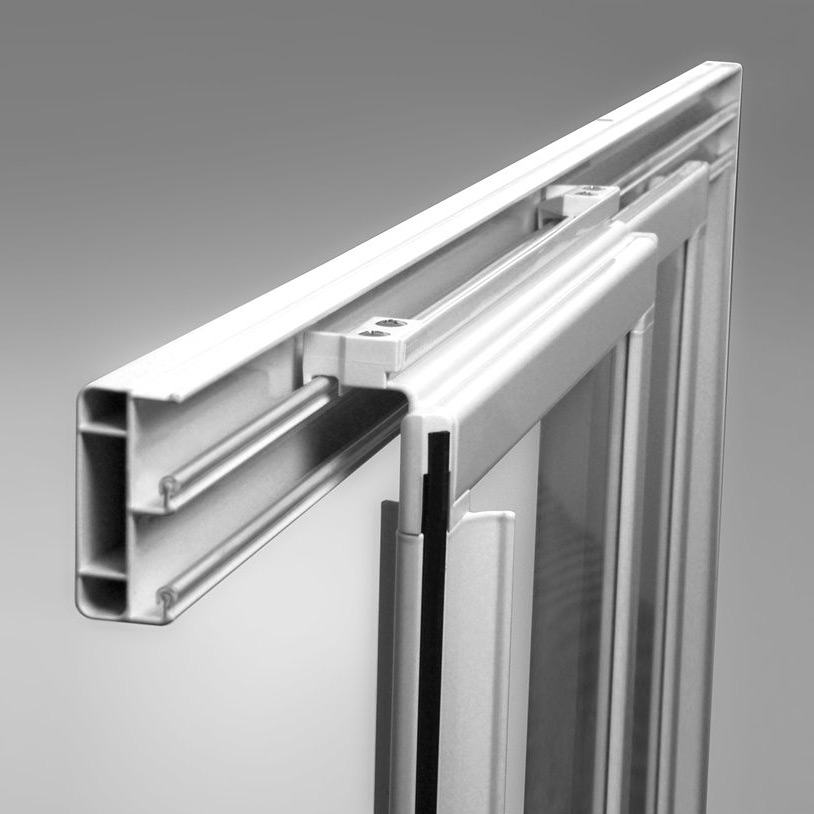 Ravak Supernova SRV2-80 S drzwi prysznicowe 80 cm przesuwne częściowe 1/2 czarny mat/szkło przezroczyste 14V403O2Z1