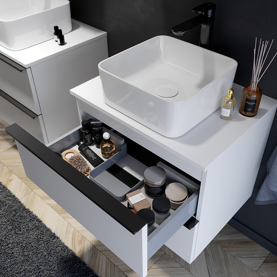 Cersanit Virgo szafka 60 cm podumywalkowa wisząca z blatem biała S522-040