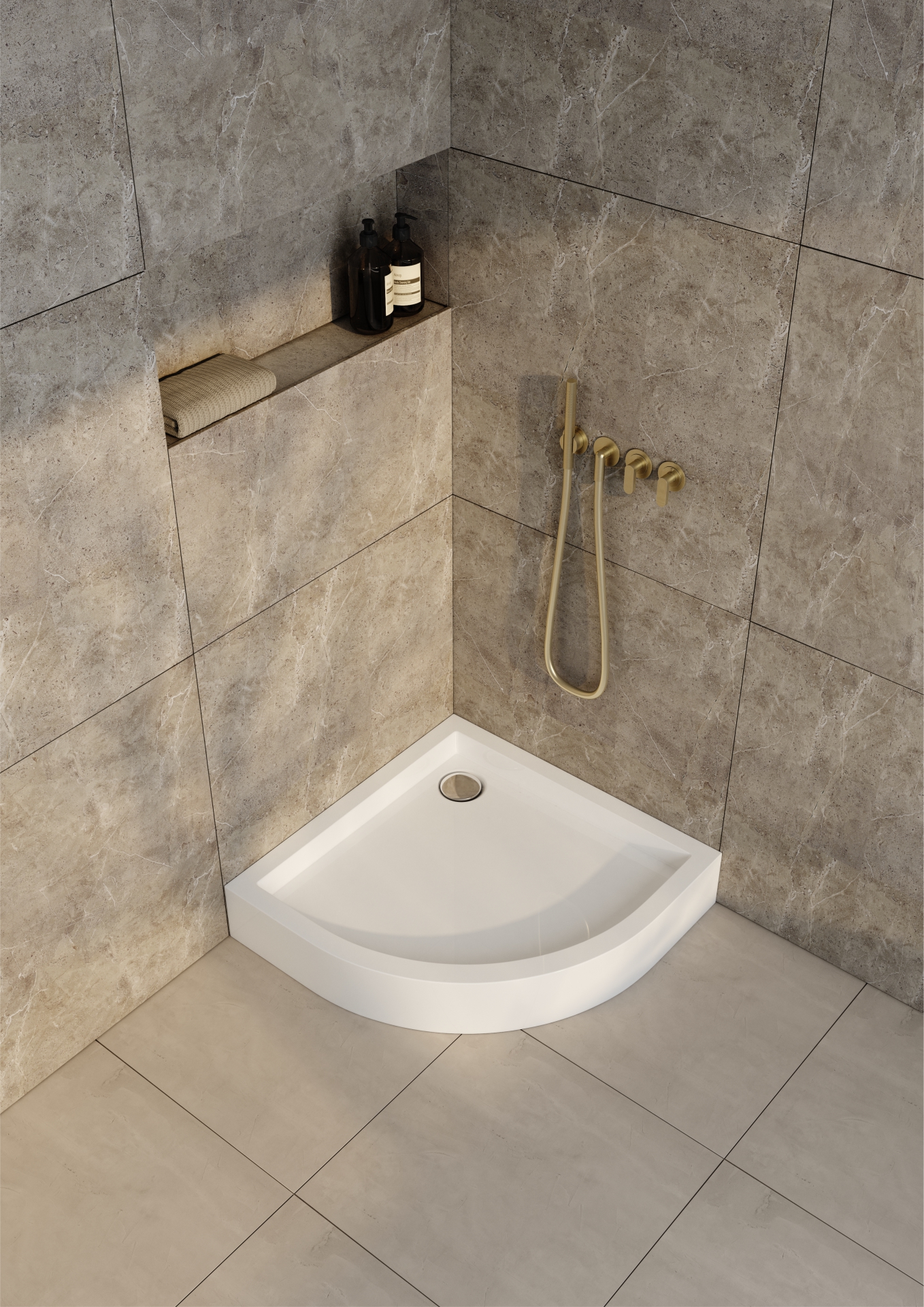 Schedline Favory Plus brodzik 80x80 cm półokrągły biały 3ST.F1O-8080 - Wysyłka w 24h