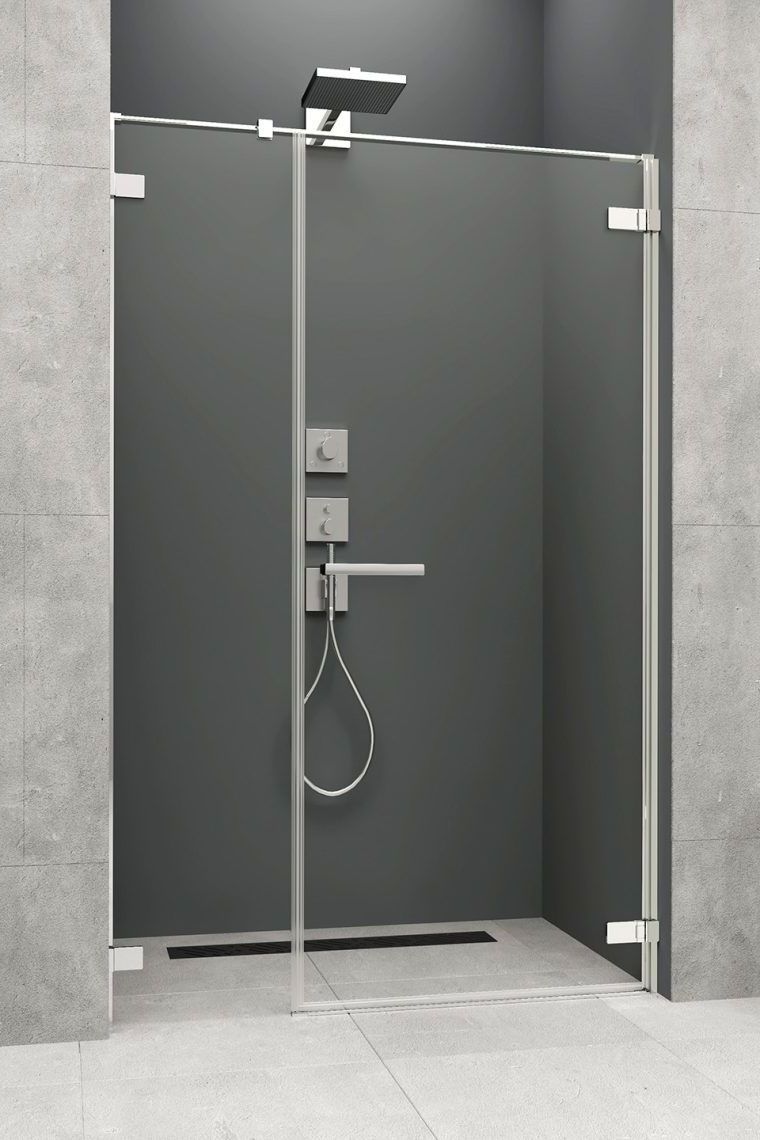 Radaway Arta DWS drzwi prysznicowe 120 cm ze ścianką stałą prawe chrom+/szkło przezroczyste 386828-03-01R/386091-03-01R