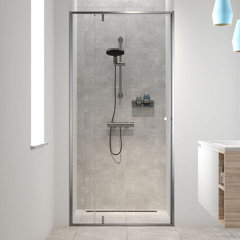 Sealskin Contour drzwi prysznicowe 100 cm uchylne srebrny szczotkowany/szkło przezroczyste CD201006325100