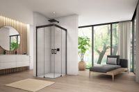 Ronal Cadura drzwi prysznicowe 90 cm lewe czarny mat/szkło przezroczyste CAE2G0900607