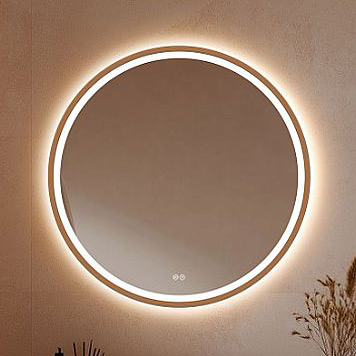 Venti Orion Red Gold lustro 80 cm okrągłe z oświetleniem z matą grzewczą miedź - Wysyłka w 24h