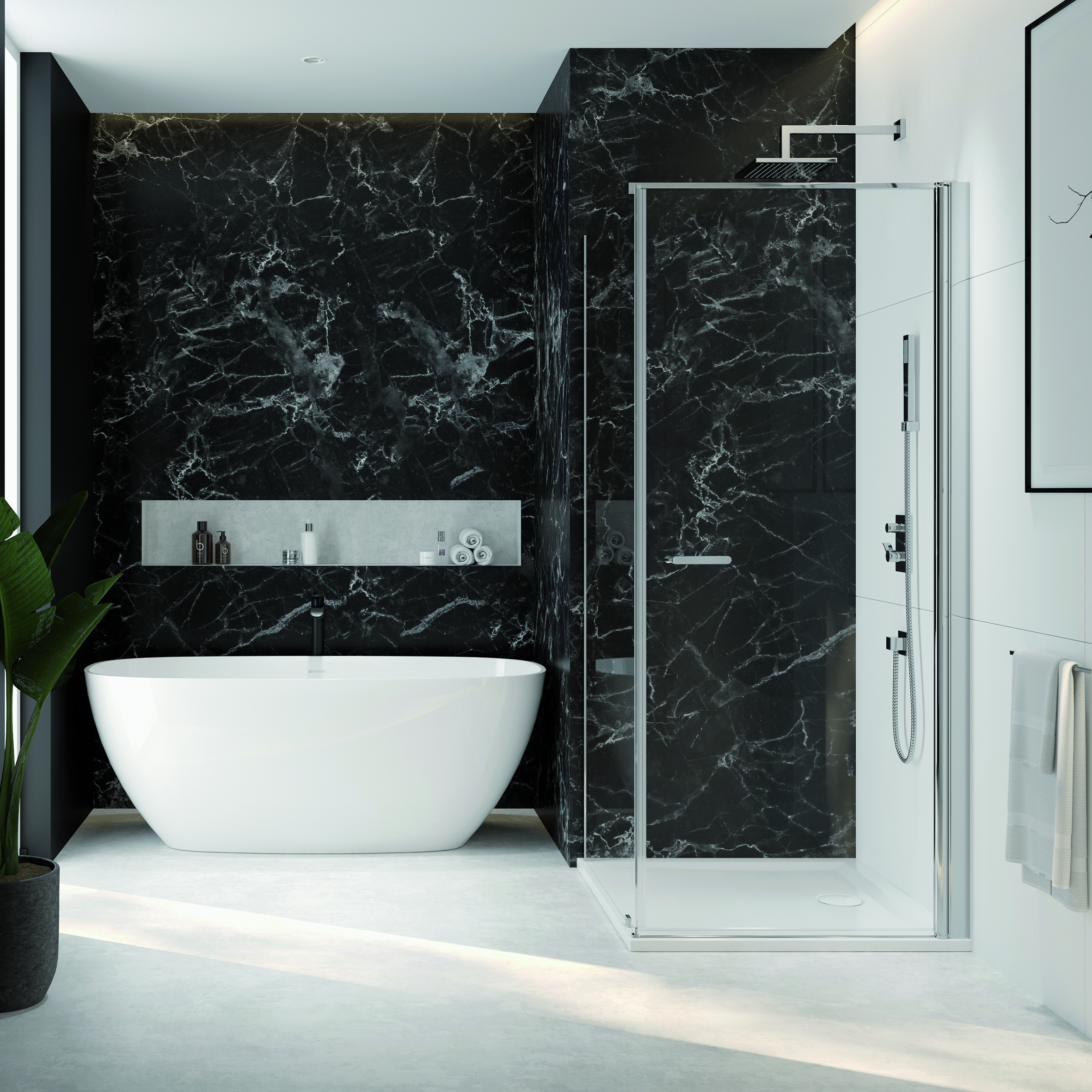 Sanplast Exa Line drzwi prysznicowe z profilem 100 cm uchylne srebrny połysk/szkło przezroczyste 600-540-0760-38-401