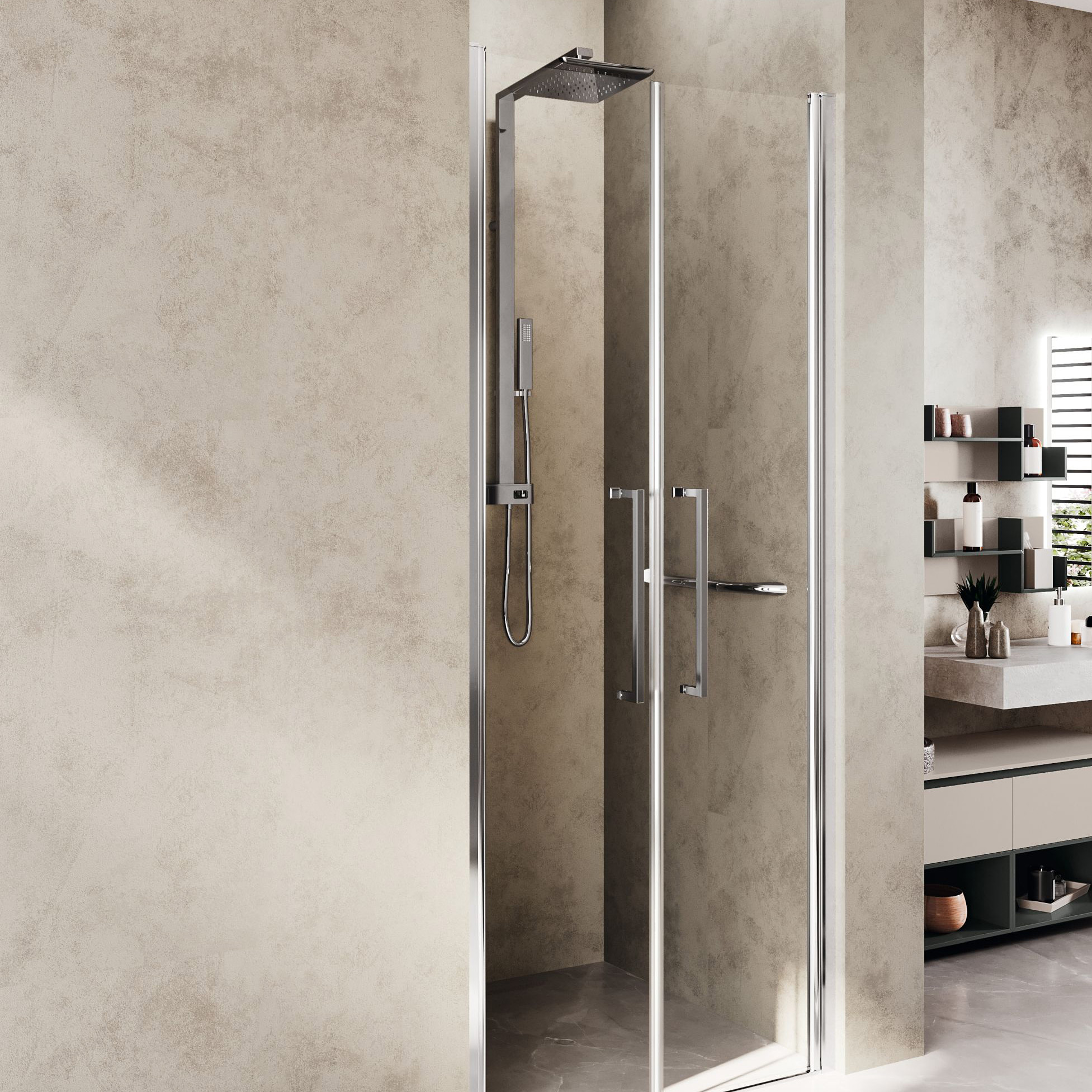 Novellini Young 2.0 2B drzwi prysznicowe 57 cm chrom/szkło przezroczyste Y22B57-1K