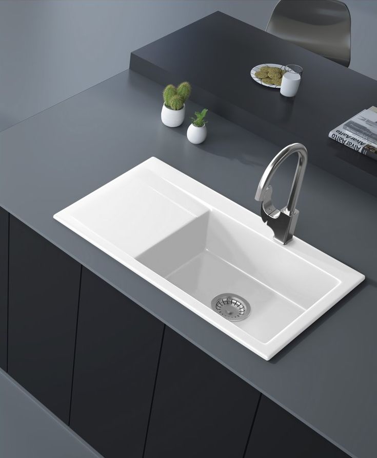 Sapho Avoria zlewozmywak ceramiczny 86x51 cm biały 55086