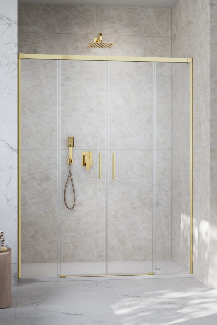 Radaway Idea DWD drzwi prysznicowe 170 cm rozsuwane brushed gold/szkło przezroczyste 387127-99-01