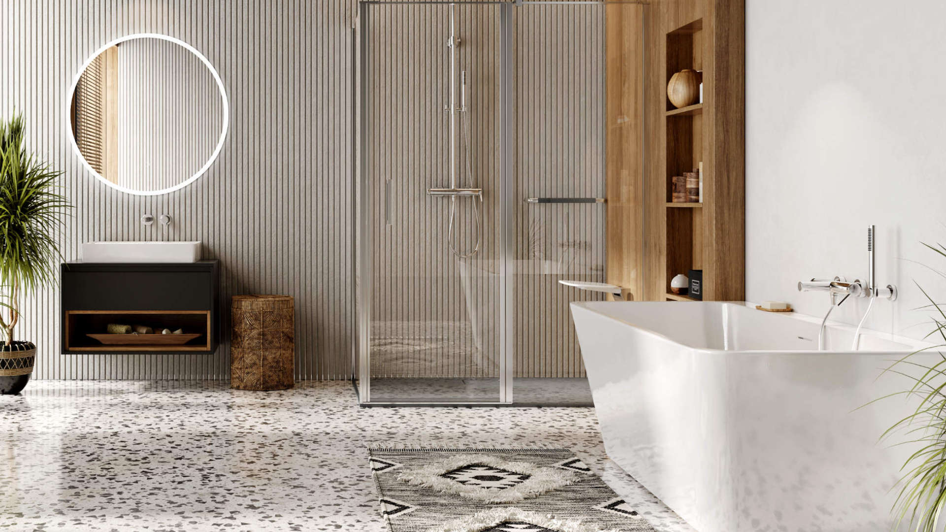 Excellent Pi bateria wannowo-prysznicowa ścienna nikiel szczotkowany AREX.1205NB