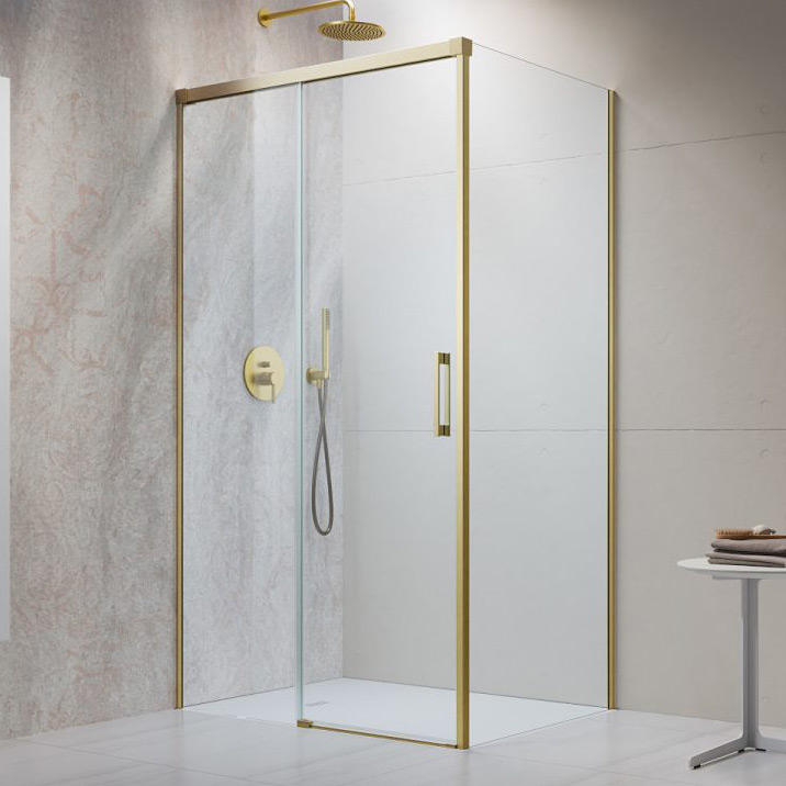 Radaway Idea Brushed Gold KDJ drzwi prysznicowe 100 cm rozsuwane złoty szczotkowany/szkło przezroczyste 387040-99-01L