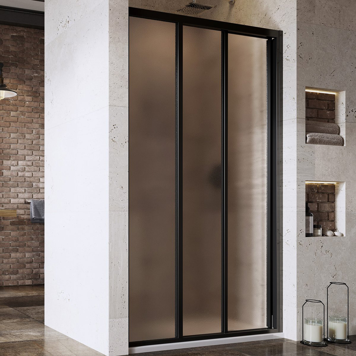 Ravak Supernova ASDP3-80 drzwi prysznicowe 80 cm czarny mat/szkło grape 00V403R2ZG