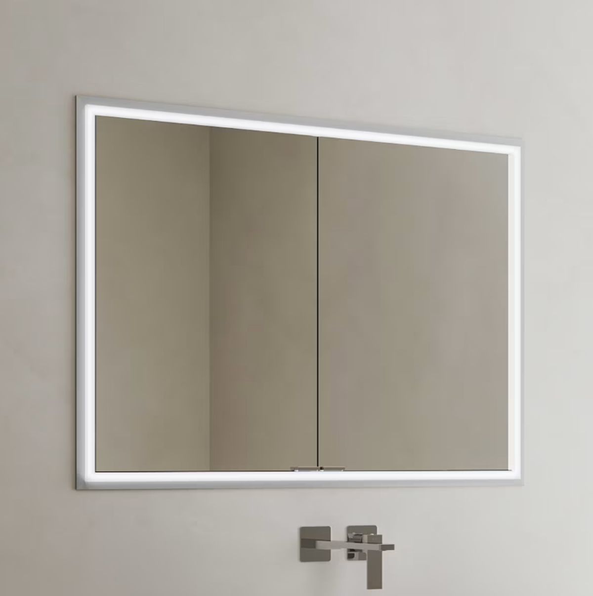 Kronenbach Cube 2.0 szafka 100x17x70 cm z lustrem srebro anodowane KB100206CR