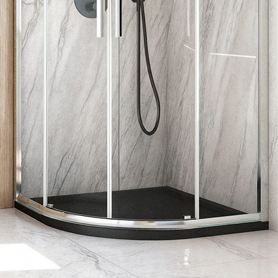 Oltens Superior brodzik półokrągły 90x90 cm czarny 16002300 - Wysyłka w 24h