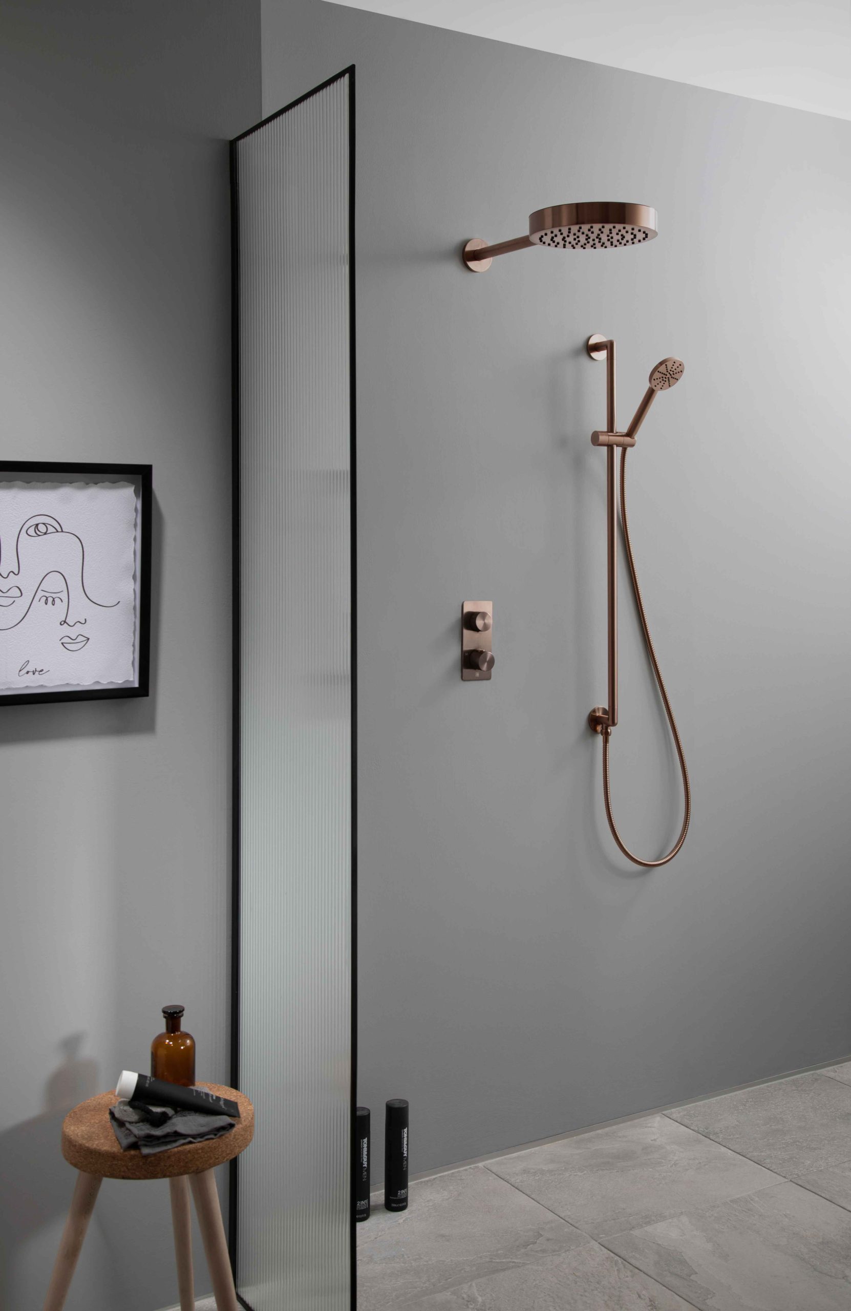 JTP Evo deszczownica z ramieniem 25x25 cm okrągła brąz szczotkowany 61400250BRZ