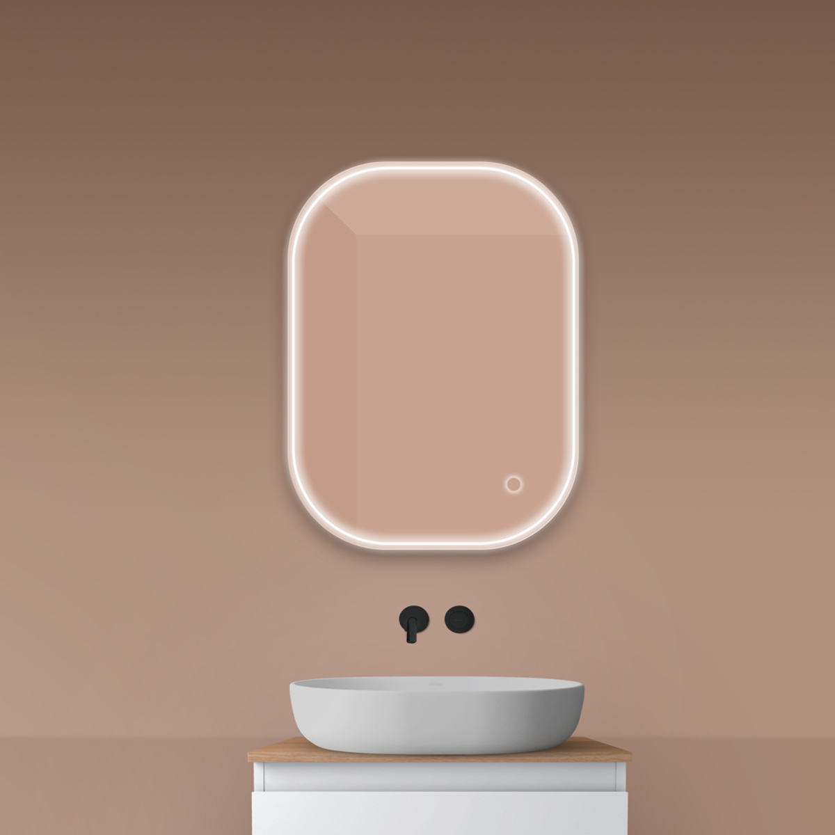 Oltens Nordlis lustro 60x80 cm prostokątne z oświetleniem z przodu z matą grzewczą 64123000 - Wysyłka w 24h