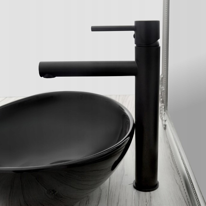 Rea Tess bateria umywalkowa stojąca wysoka czarna REA-B0229 - Wysyłka w 24h