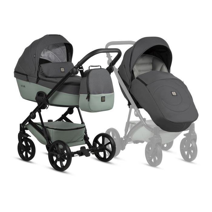 Tutis Viva 5+ -wielofunkcyjny wózek głęboko-spacerowy 2 w 1-Essential 039 Sage