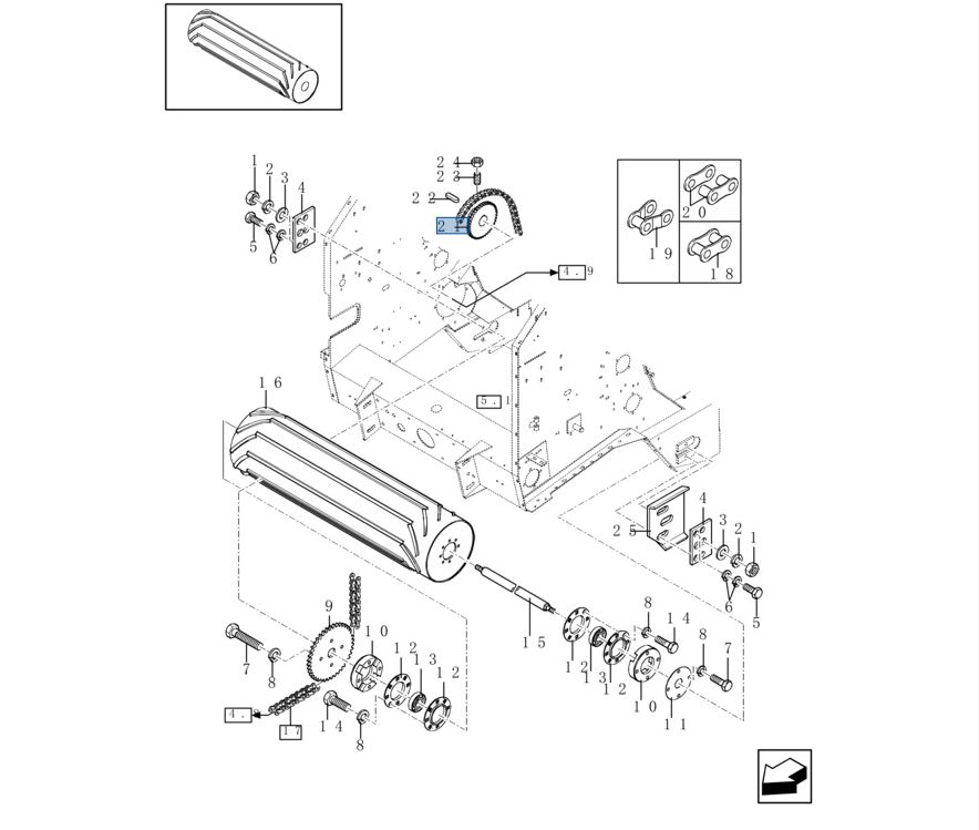 Koło łańcuchowe prasy New Holland BR 84024237 CNH