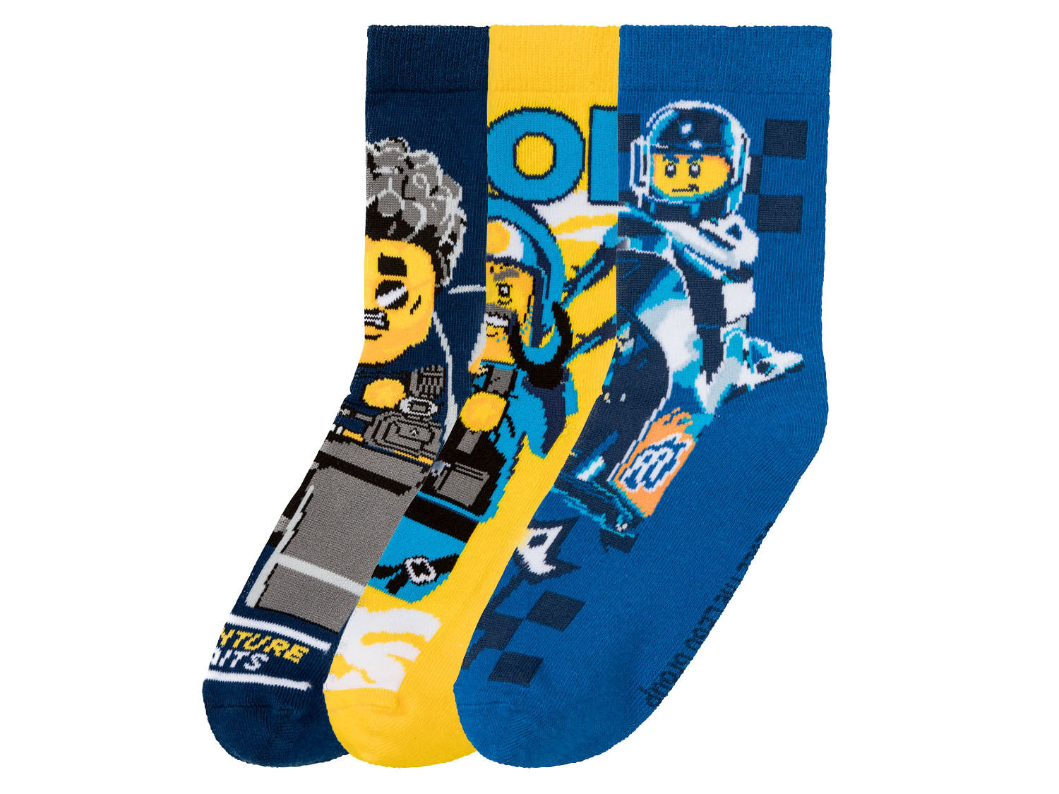 Lego Skarpetki dziecięce, 3 pary 35/38, City niebieski/żółty