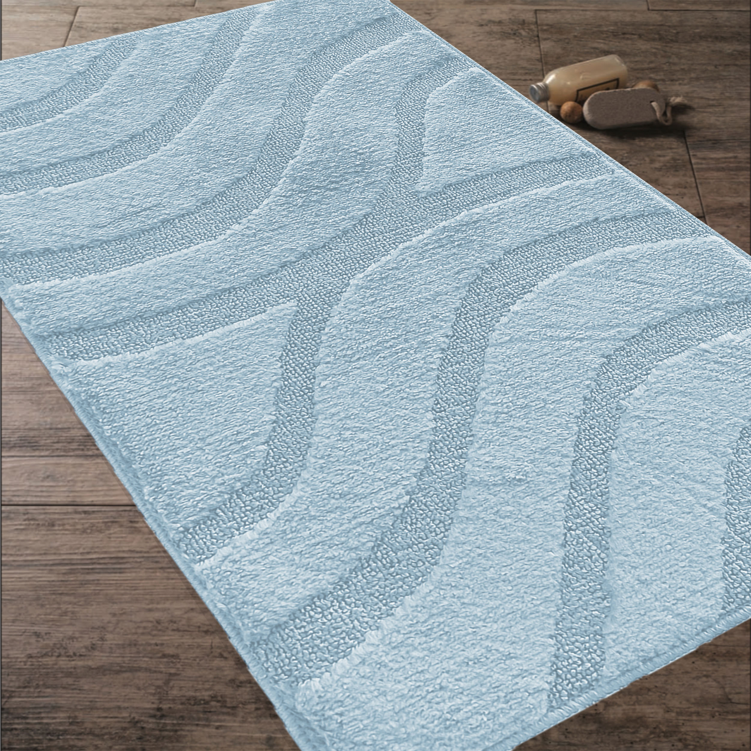 Komplet Dywaników Łazienkowych Montana Symphony - Baby Blue Pod WC Antypoślizgowy