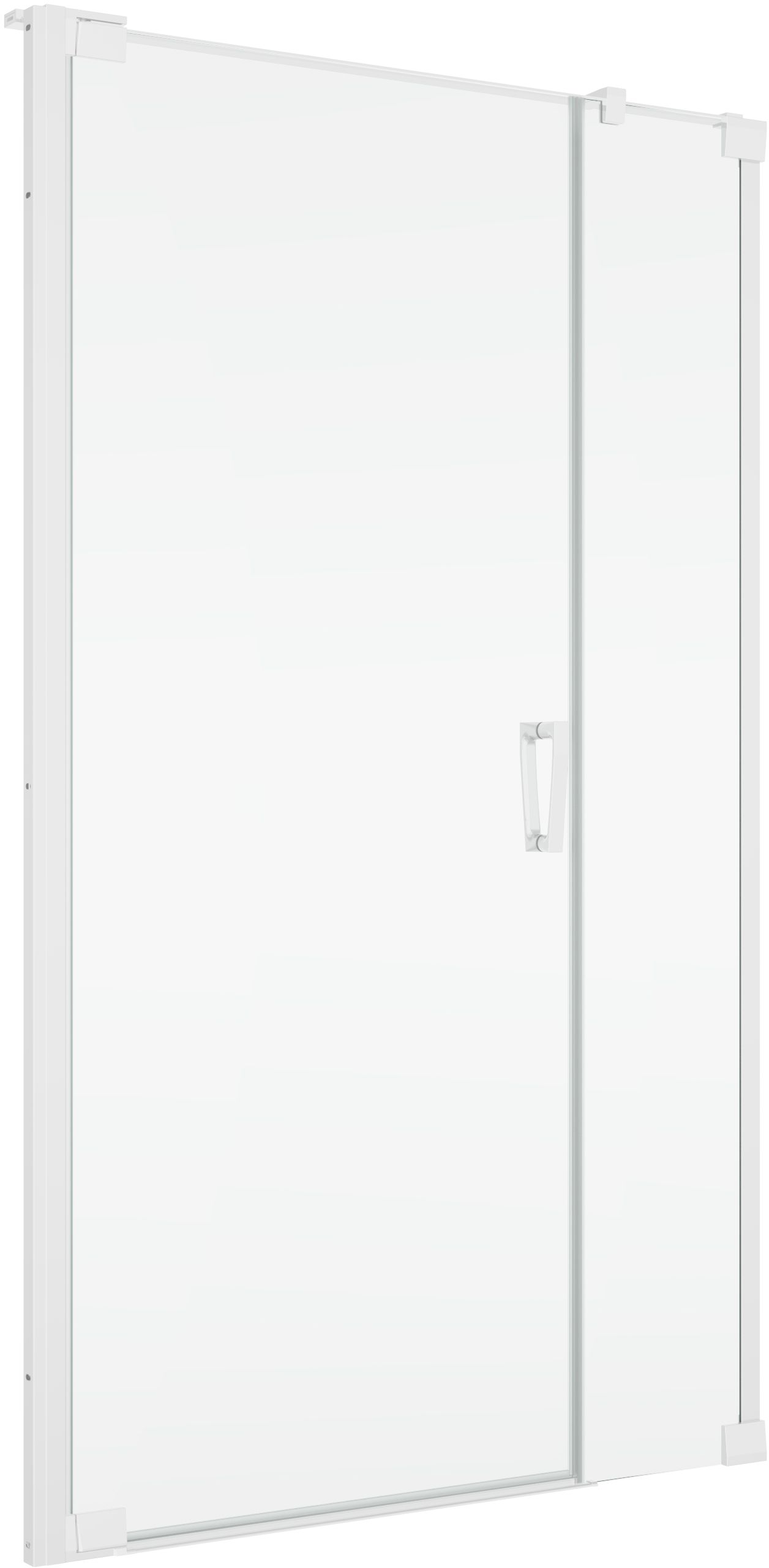 Darmowa Dostawa - Drzwi prysznicowe 90 cm uchylne biały mat/szkło przezroczyste Ronal Cadura CA31CG0900907