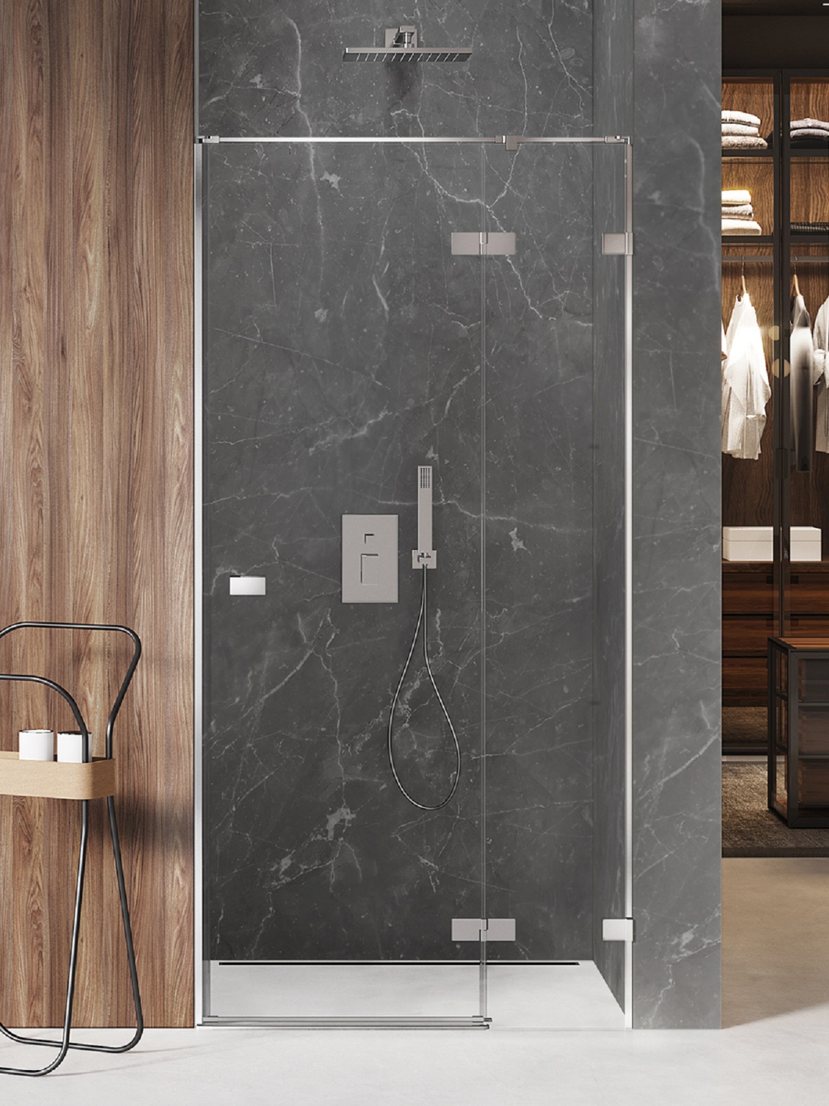 Darmowa Dostawa - Drzwi prysznicowe 90 cm uchylne chrom połysk/szkło przezroczyste New Trendy Avexa EXK1444