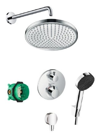 Darmowa Dostawa - Zestaw prysznicowy podtynkowy termostatyczny z deszczownicą chrom Hansgrohe Crometta 88002361