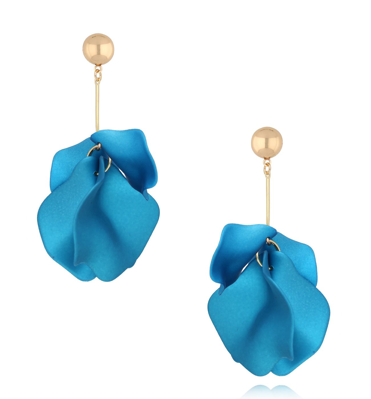 Kolczyki niebieskie z płatkami Amaranta KFF0101