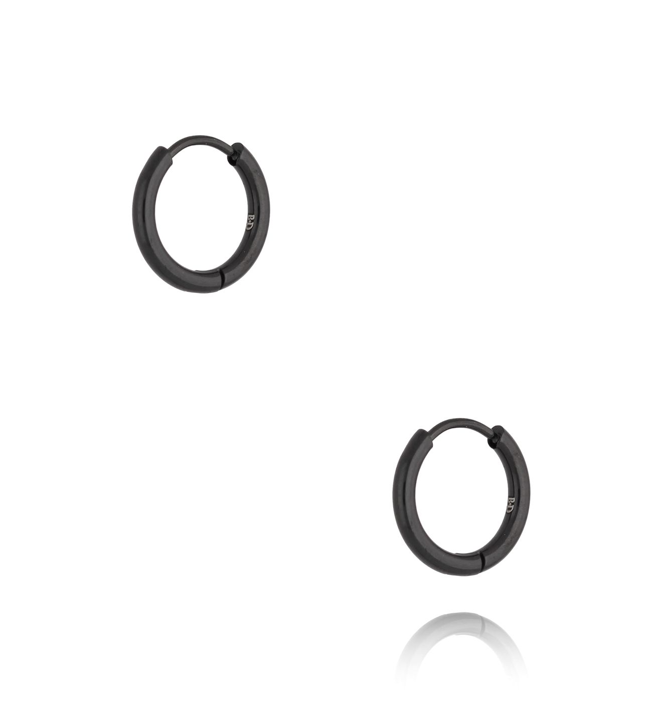 Kolczyki czarne kółka małe Basic - By Dziubeka