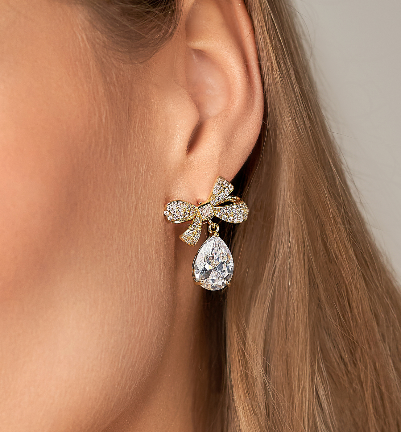 Kolczyki z kryształkami i kokardkami Laura - By Dziubeka