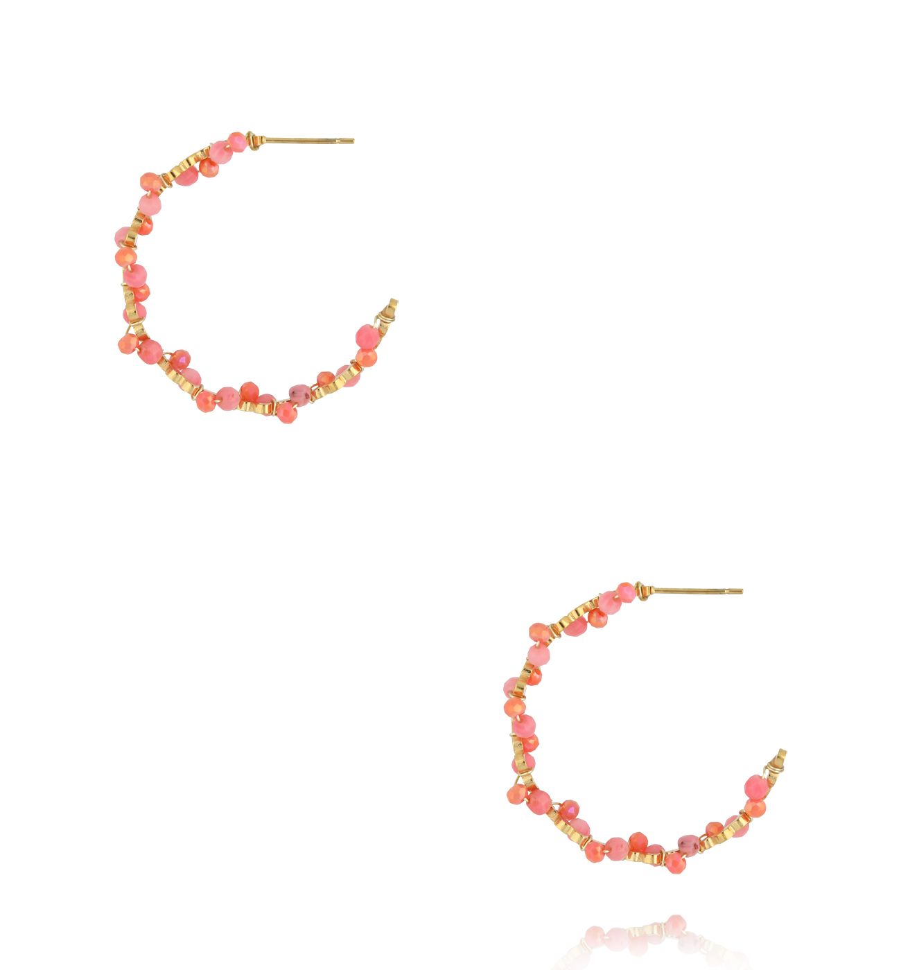 Kolczyki koła z kamieniami słonecznymi KEA0017