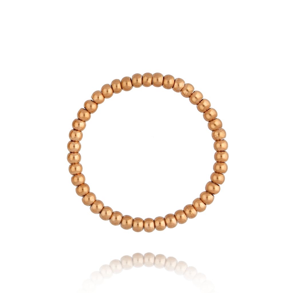 Pierścionek z kulkami różowe złoto Tierra PSC0368 - By Dziubeka