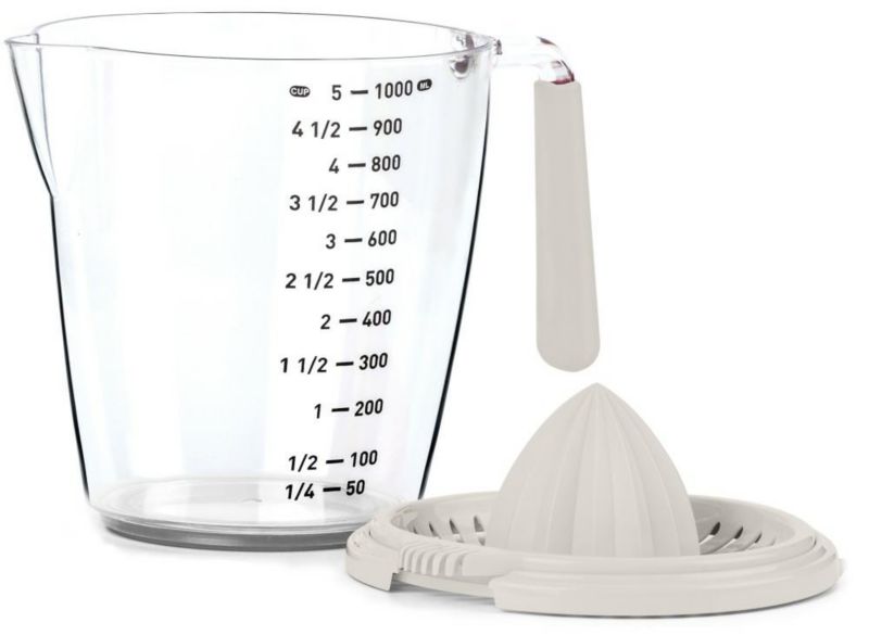 Dzbanek OKYANUS z miarką i wyciskarką 1L jasny beż 1 szt.