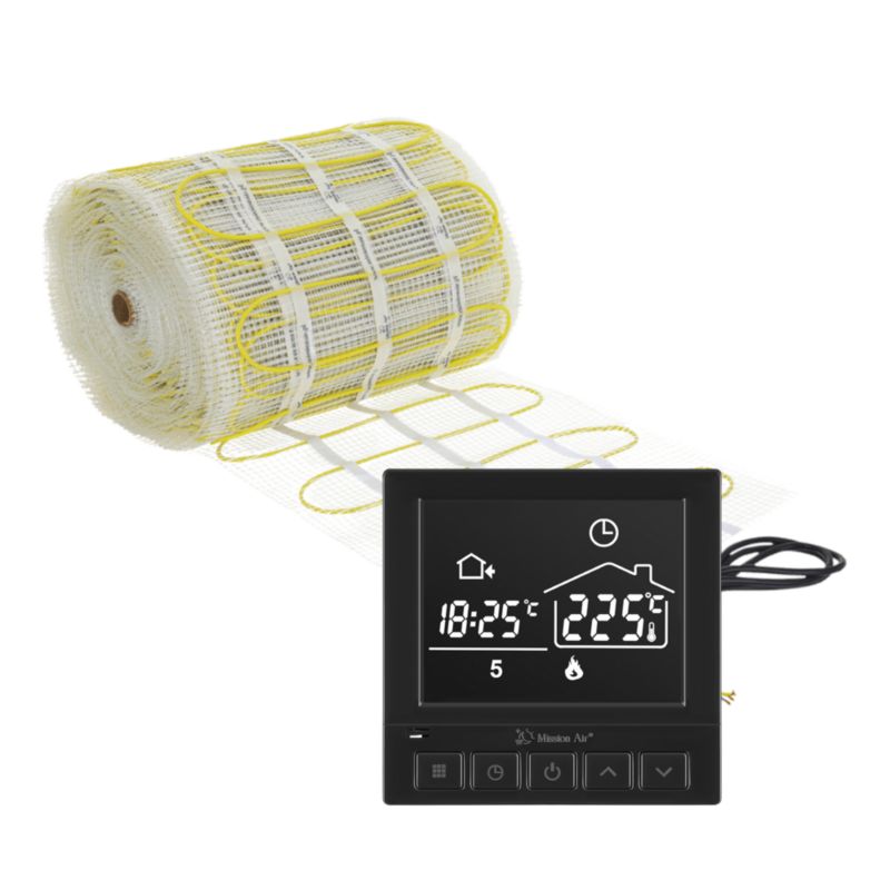 Zestaw mat grzewczych pod płytki Mission Air MA-160 14m² + Taurus Czarny 1szt