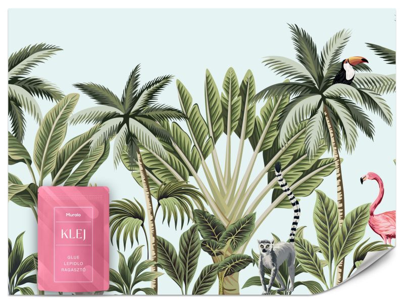 Fototapeta Muralo Egzotyczne Zwierzęta W Dżungli Do Salonu 450x315 cm 1szt.