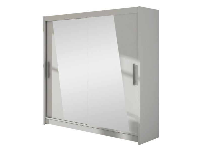 Szafa MIRJAN 24 z drzwiami przesuwnymi London XIV biały/czarny lacobel 1 szt.