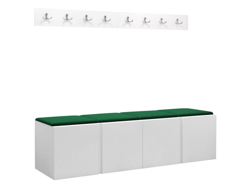 Garderoba MIRJAN 24 Orion VII biały + butelkowa zieleń 1 kpl.